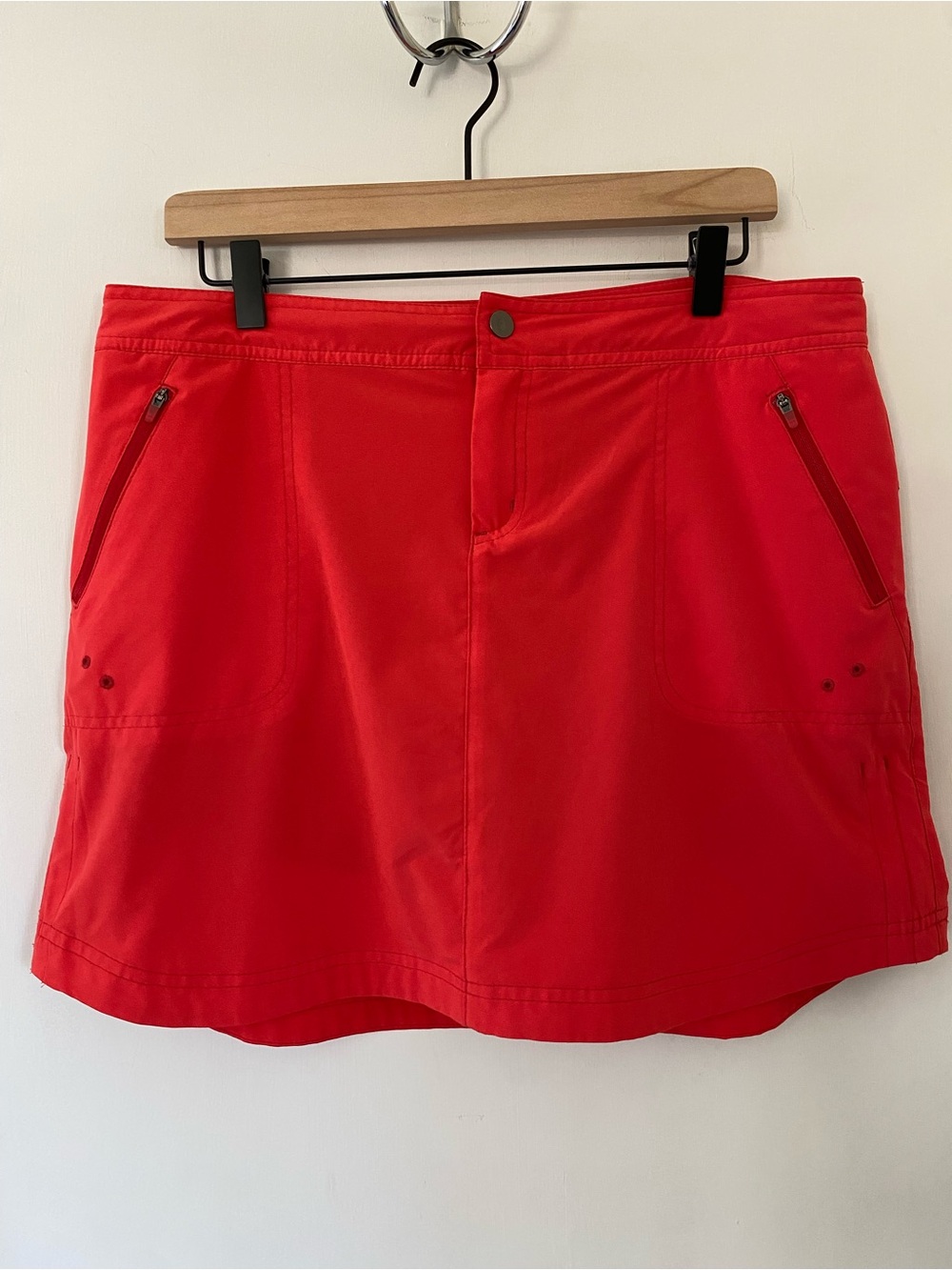 Title Nine Bright Coral Pink Active Skort Skirt Built-in Shorts Tennis Size 14